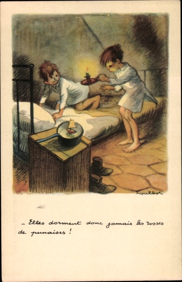 Artist Postcard Poulbot, Francisque, So They Never Sleep, Bedbugs