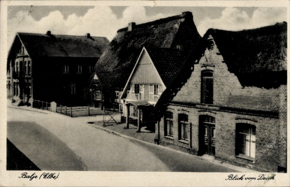 Ak Balje aan de Beneden-Elbe, uitzicht vanaf de dijk