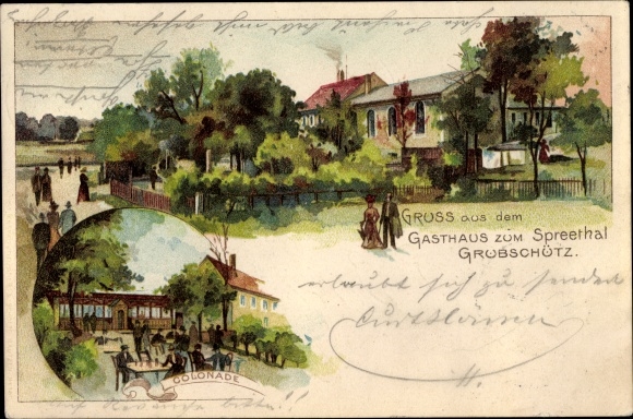 Litho Grubschütz Doberschau Gaussig Oberlausitz, Inn zum Spreetal