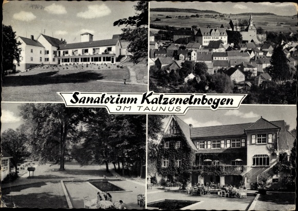 Postcard Katzenelnbogen im Taunus, partial view, sanatorium