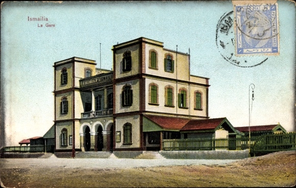 Postcard Ismailia Ägypten, La Gare