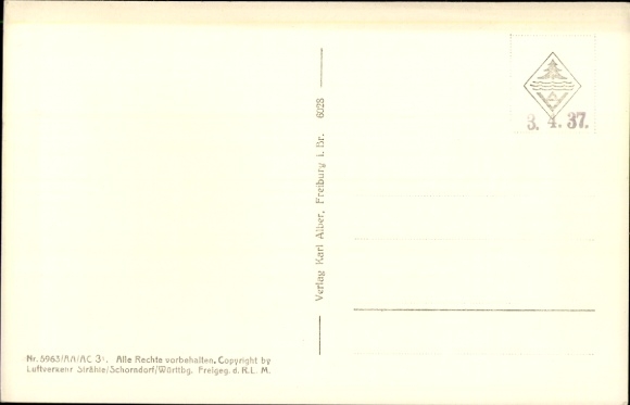 Postcard Haltingen Weil am Rhein, aerial photograph