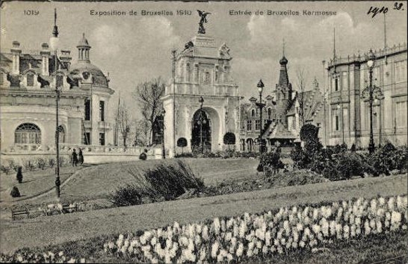 Set von 83 Ansichtskarten, Brüssel Weltausstellung 1910