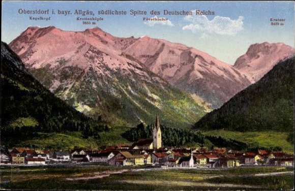 10 old PCs Oberstdorf and surroundings, various views