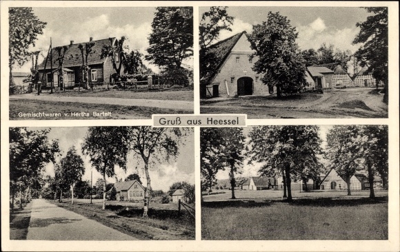 Ak Heessel Hemmoor in de wijk Cuxhaven, uitzicht op de stad, winkel