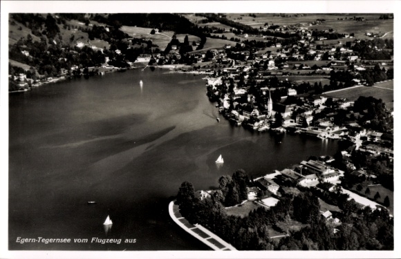 Ak Egern am Tegernsee Oberbayern, Fliegeraufnahme