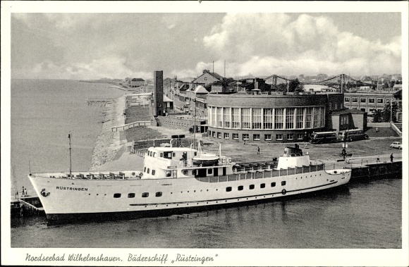 Postcard Wilhelmshaven in Lower Saxony, view of the bathing ship Rüstringen