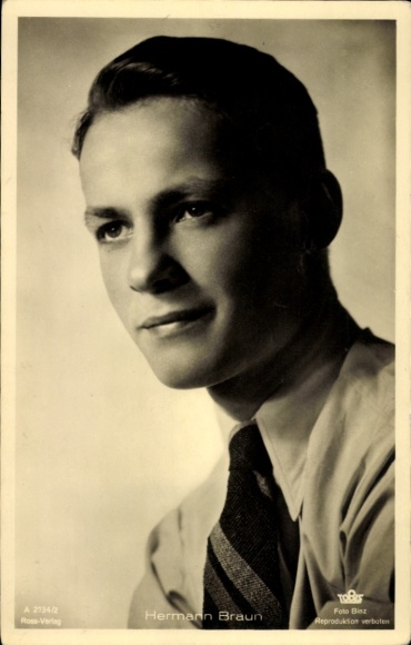 Postcard actor Hermann Braun, portrait, Ross Verlag A 2734/2