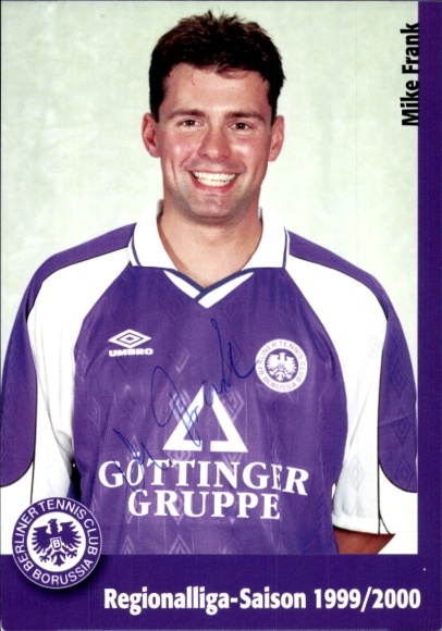 Autogrammkarte Fußballer Mike Frank, Tennis Borussia Berlin, Autogramm