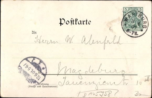Postwaardestuk kunstenaarsbriefkaart Lutherstadt Eisenach in Thüringen, Wartburg