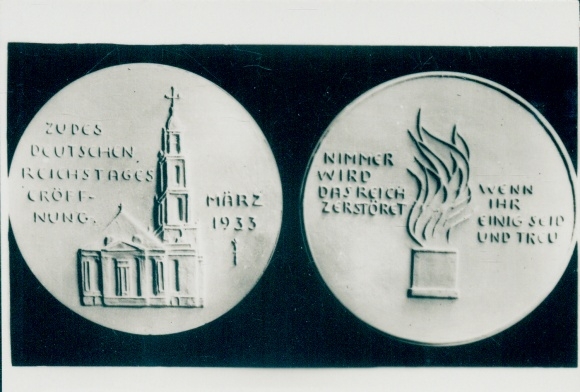 Collective picture picture documents of our time 42, commemorative plaque, porcelain factory, Reichstag opening
