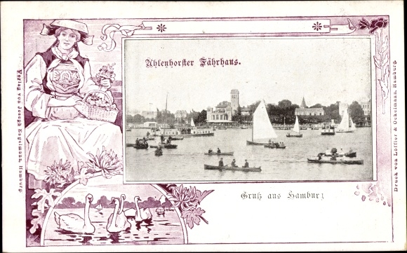 Passepartout PC Hamburg North Uhlenhorst, Uhlenhorster ferry house, boats