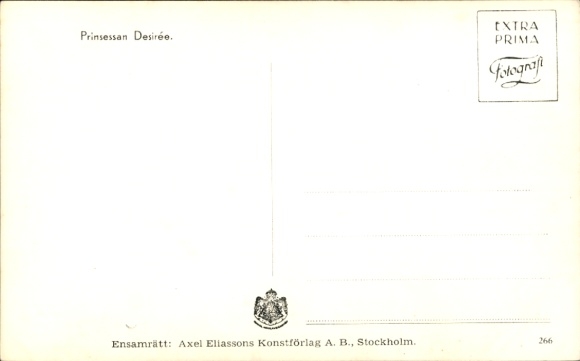 Postcard Princess Desirée of Sweden, portrait with doll