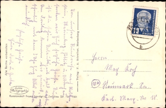 Postcard Marienberg in the Ore Mountains of Saxony, Zschopauer Tor