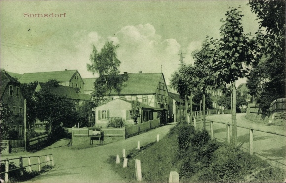 PC Somsdorf Freital in Saxony, partial view of the village