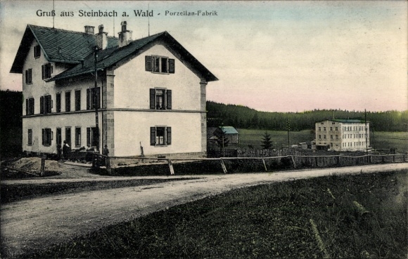 Postcard Steinbach am Wald Upper Franconia, Porcelain Factory