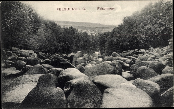 Postcard Felsberg in the Odenwald Hesse, Felsenmeer