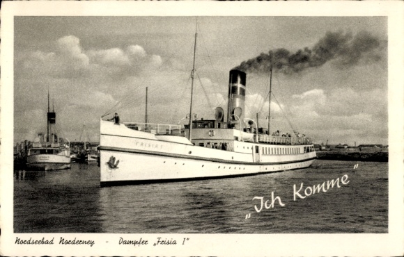 Ak Noordzeeresort Norderney Oost-Friesland, stoomboot Frisia I