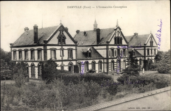 Postcard Damville Eure, The Immaculate Conception