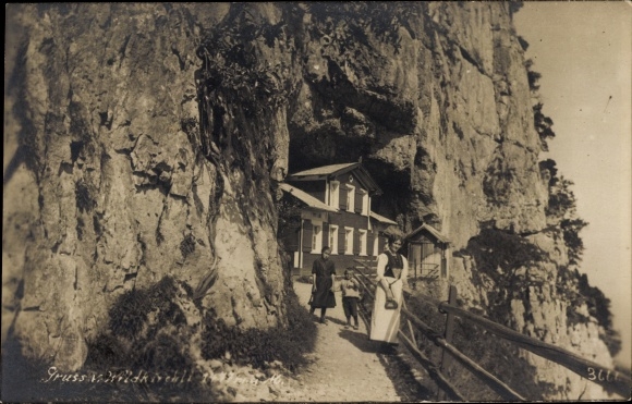 Foto Ak Appenzell Innerrhoden, Berggasthaus Aescher-Wildkirchli
