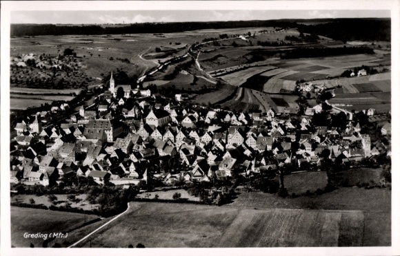 Ak Greding Mittelfranken, Fliegeraufnahme