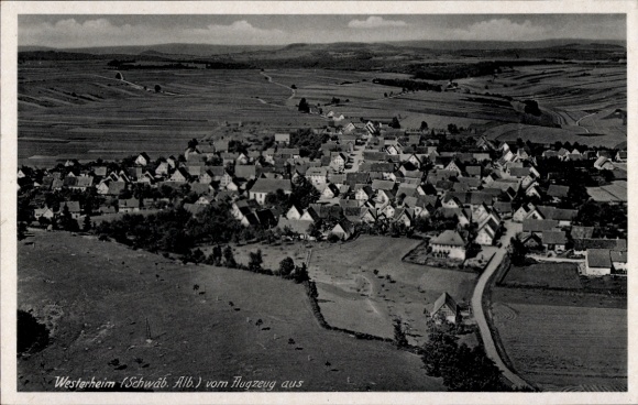 Postcard Westerheim in Württemberg Swabian Alb, aerial photograph