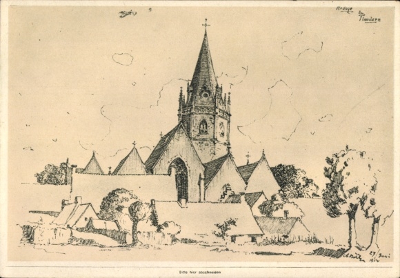 Sammelbild Zeichnung von Adolf Hitler, Ardoye in Flandern 1917, I. WK, Sammelwerk Nr. 15 Bild 103