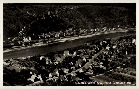 Postcard Stadtprozelten am Main Unterfranken, aerial photograph