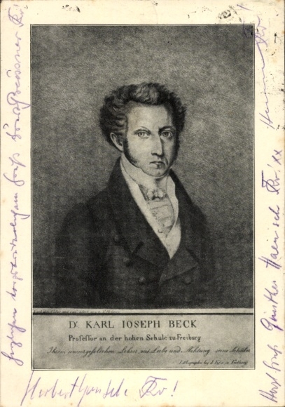 Postcard Physician and Teacher Karl Joseph Beck, portrait