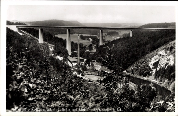 Ak Siebenlehn Großschirma in Sachsen, Reichsautobahnbrücke Muldental