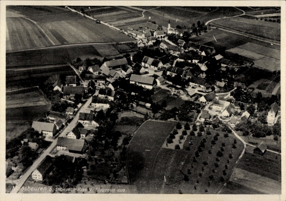 Postcard Moosbeuren Biberach an der Riß in Upper Swabia, aerial photograph