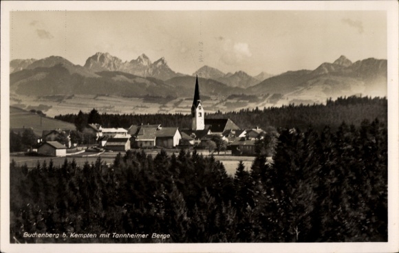 Ak Buchenberg im Oberallgäu, Gesamtansicht, Tannheimer Berge