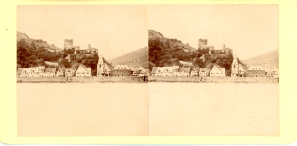 Stereo photo Heimbach in the Eifel, Heimburg, total view
