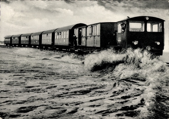 Ak Nordseebad Wangerooge in Ostfriesland, Der Inselexpress, Eisenbahn