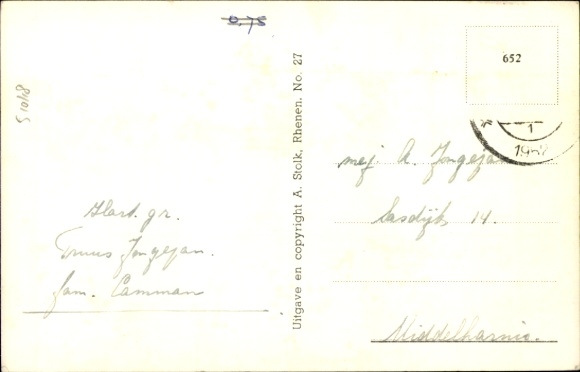 Postcard Rhenen Utrecht, Het Spoorgat