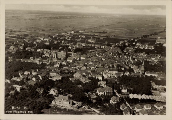 Postcard Bühl in Baden Schwarzwald, aerial photograph