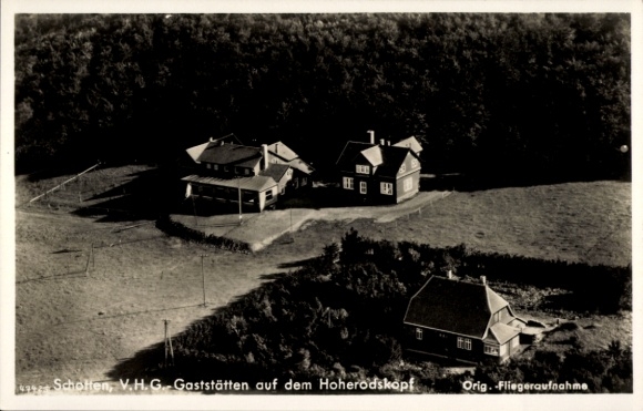 Ak Schotten im Vogelsbergkreis Hessen, Gaststätten auf dem Hoherodskopf, Orig. -Fliegeraufnahme