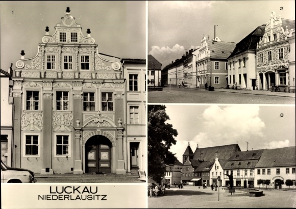 KP Luckau na Dolnych Łużycach, internat, rynek, pomnik Karola Liebknechta