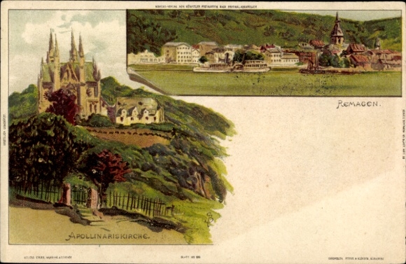 Artysta lito Biese, C., Remagen am Rhein, Totale, Apollinaryskirche