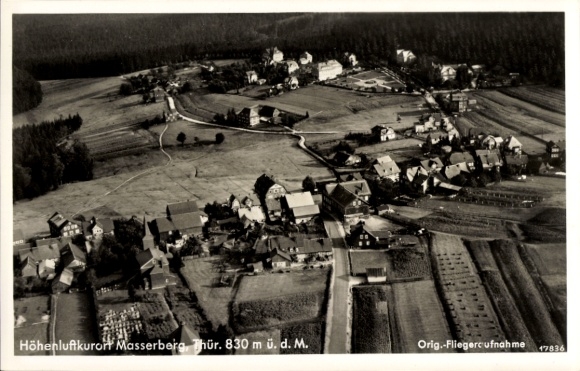 Postcard Masserberg in Thuringia, aerial photo