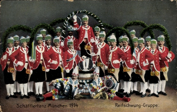 KP Monachium Bawaria, Schäfflertanz 1914, trupa Reifschwung