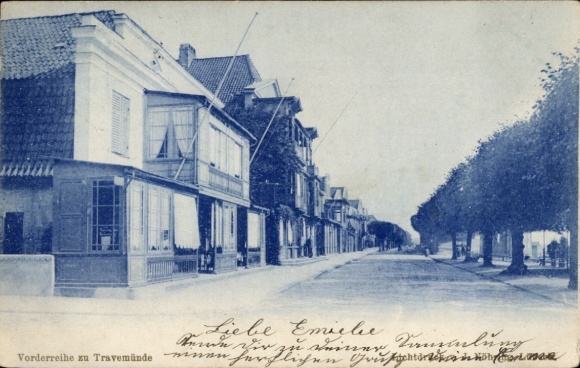 Ak Ostseebad Travemünde Lübeck, straatgedeelte, voorste rij