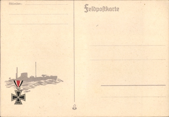 Postcard Correspondence, Warship, Soldier's Letter, German Wehrmacht