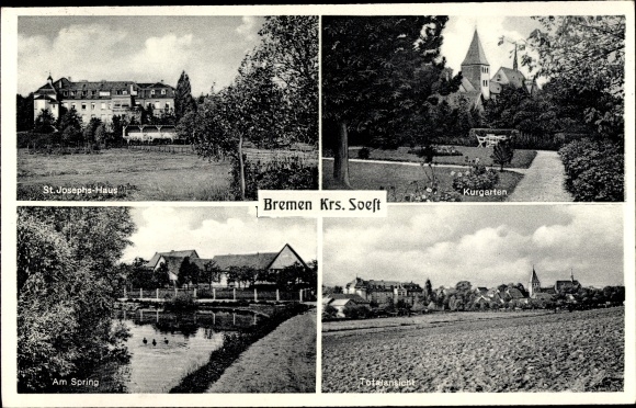 PC Bremen Ense im Sauerland, St. Joseph&#39;s house, in the garden, total view, Spring