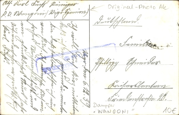 Foto Ak Stoom boot Wangoni, Woermann Line