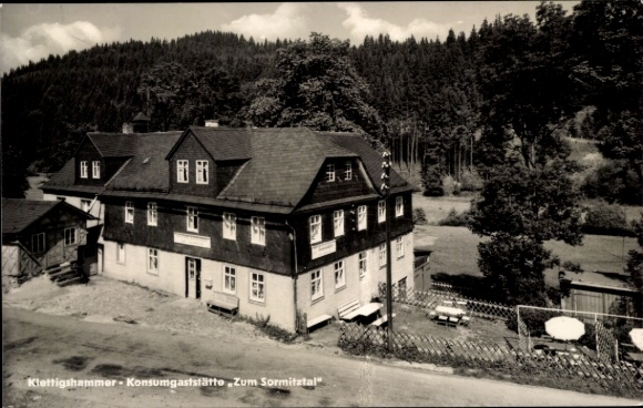 Postcard Klettigshammer Wurzbach in Thuringia, consumer restaurant Zum Sormitztal