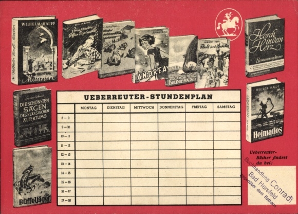 Timetable Ueberreuter youth books, list of books, new publications around 1960