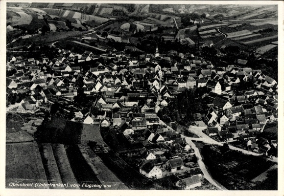 Ak Obernbreit in Neder-Franken, luchtfoto