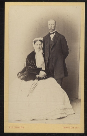 CdV Portrait Fürst Carl Günther von Schwarzburg-Sondershausen mit Gattin
