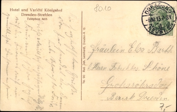 Postcard Dresden Strehlen, Hotel and Variete Königshof